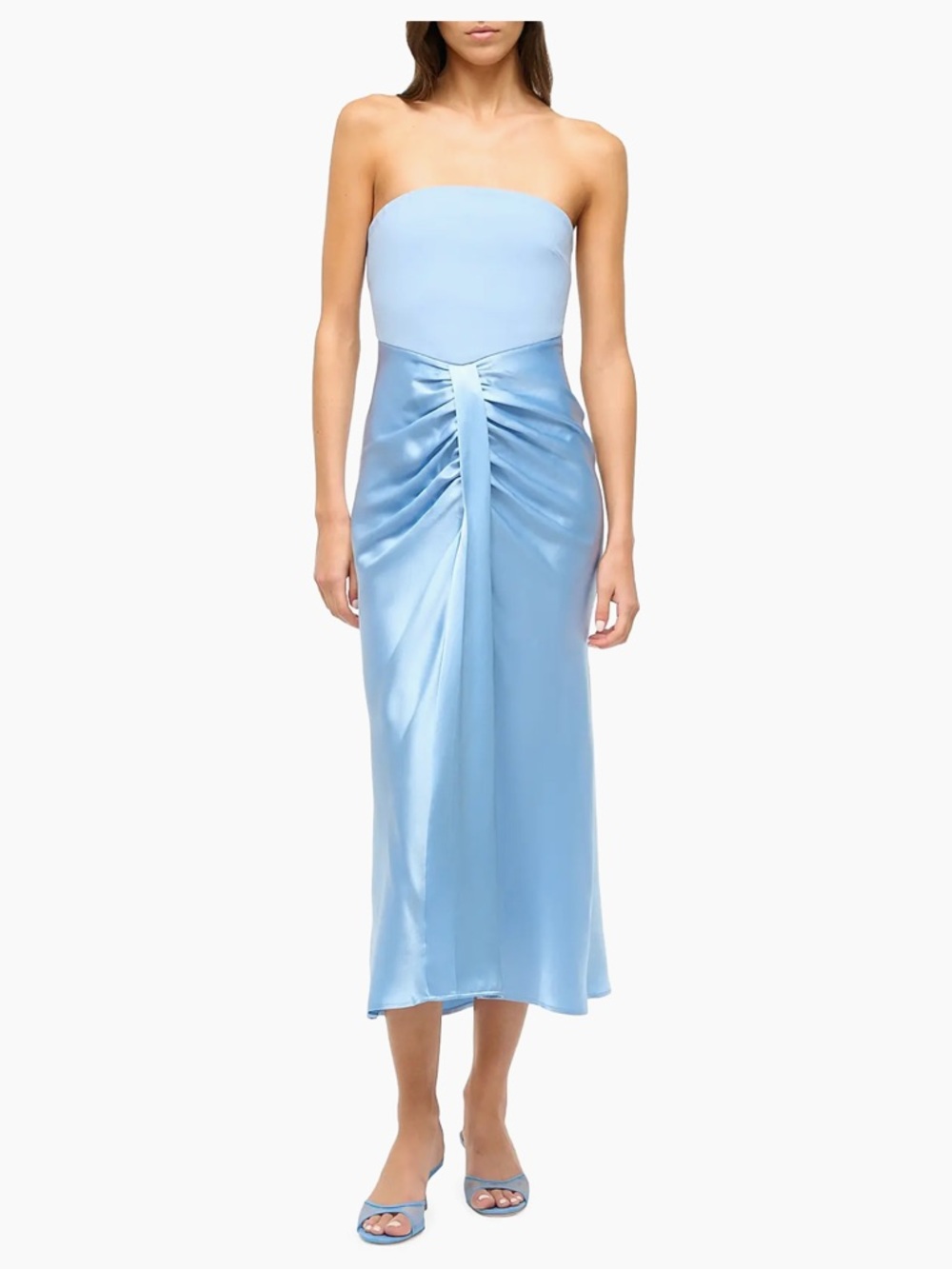 STAUD Blue Midi Dress